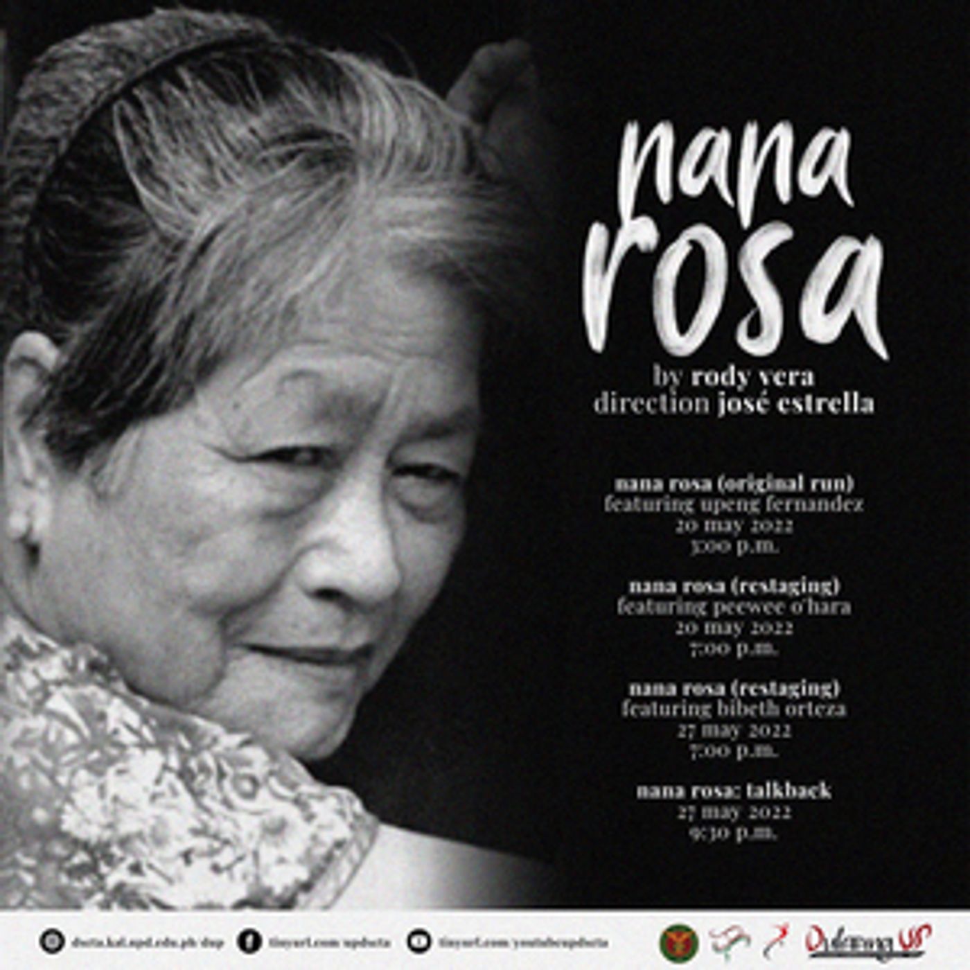 Dulaang Unibersidad ng Pilipinas and UP Playwrights' Theater Presents NANA ROSA  Image