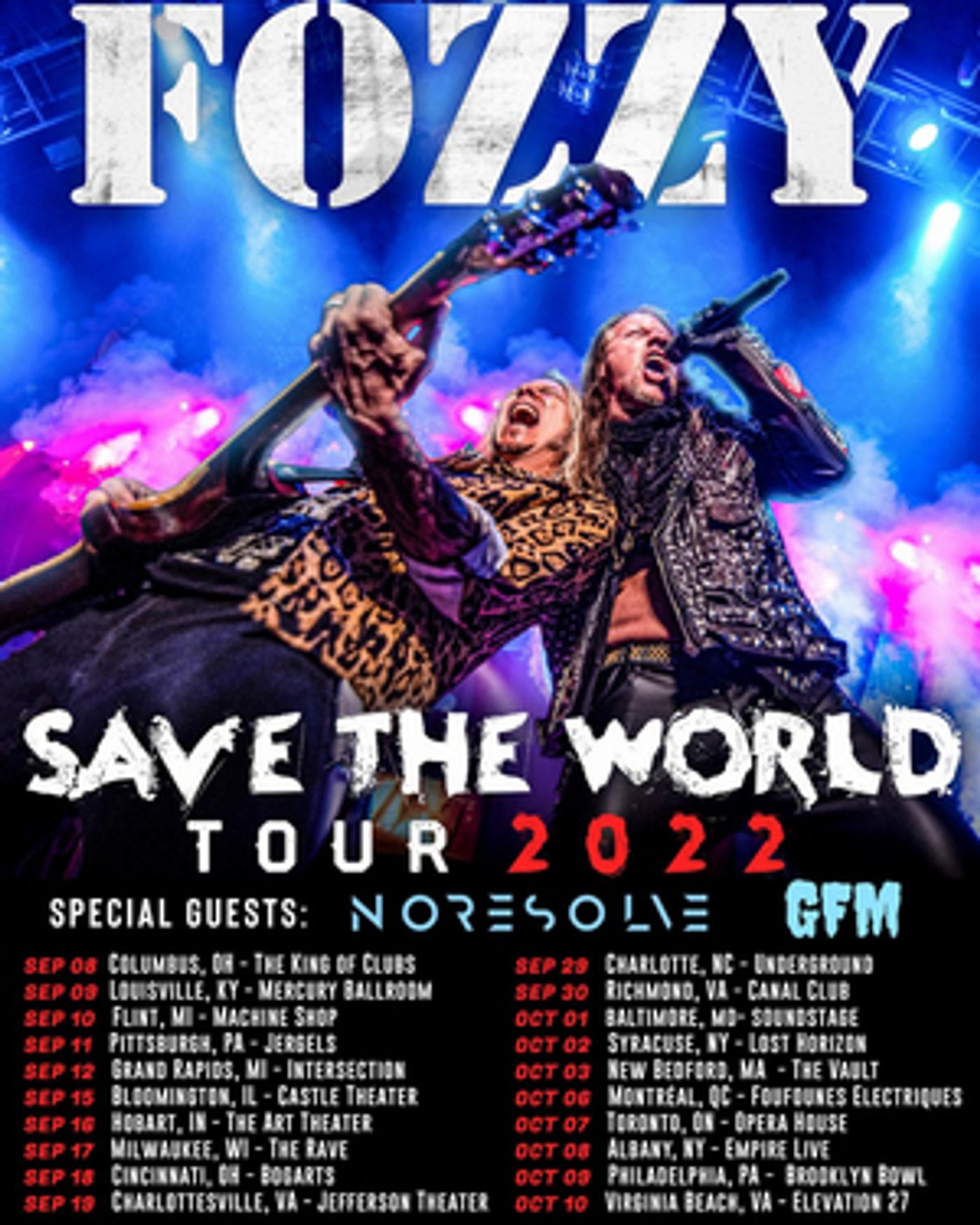 FOZZY Announces 20-Date U.S. and Canada Save The World Fall Tour  Image