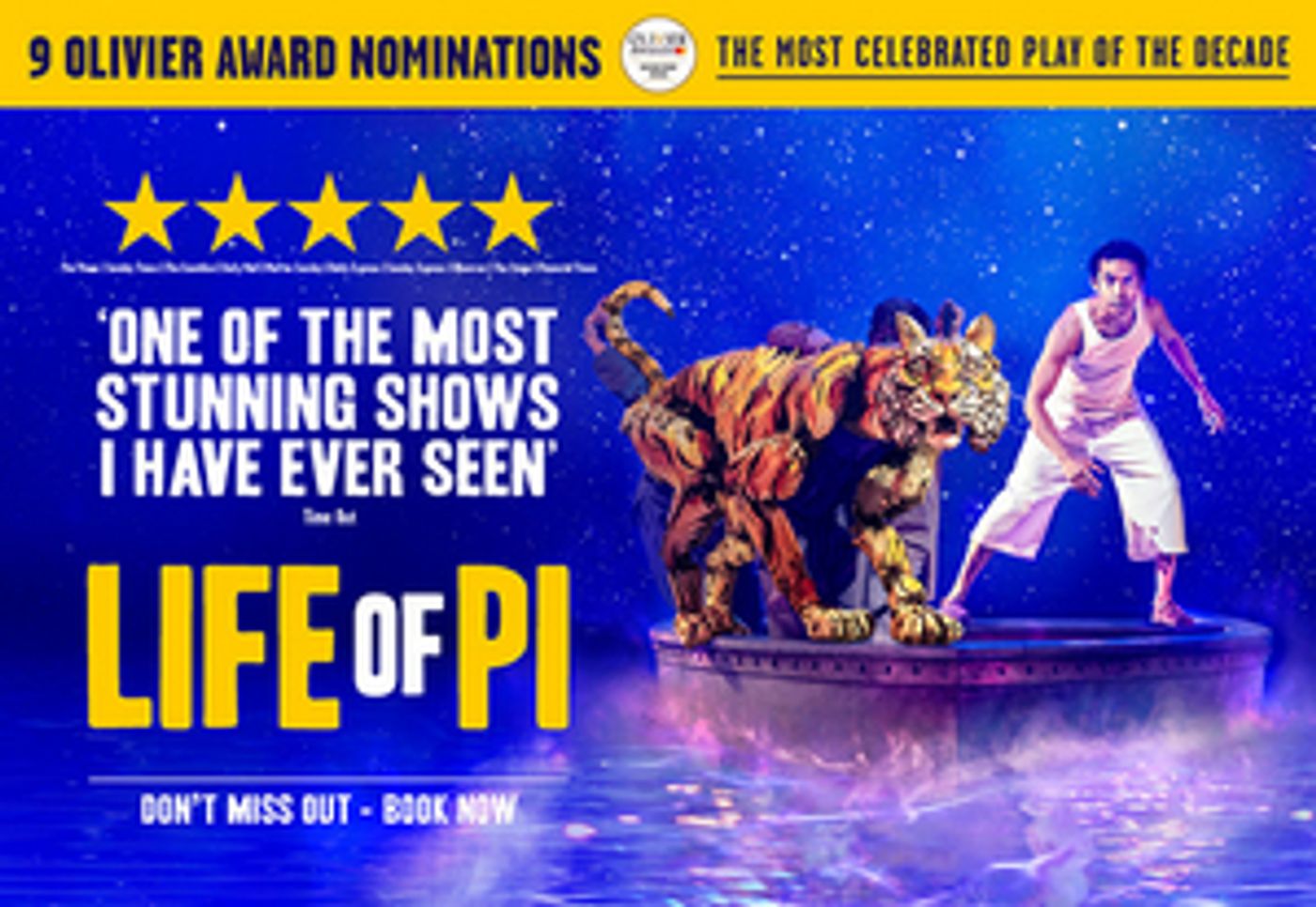 Summer Theatre Exclusive: Tickets For LIFE OF PI From Just £25  Image