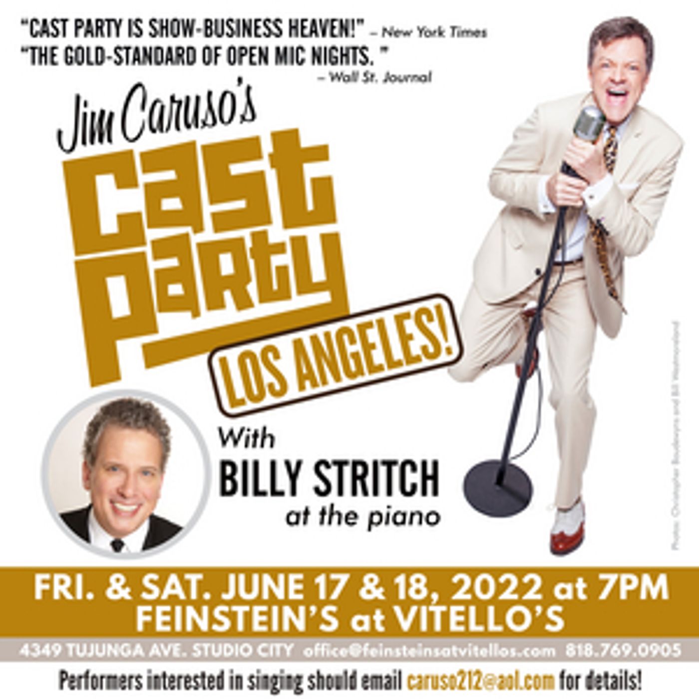 JIM CARUSO'S CAST PARTY to Return to Feinstein's at Vitello's  Image