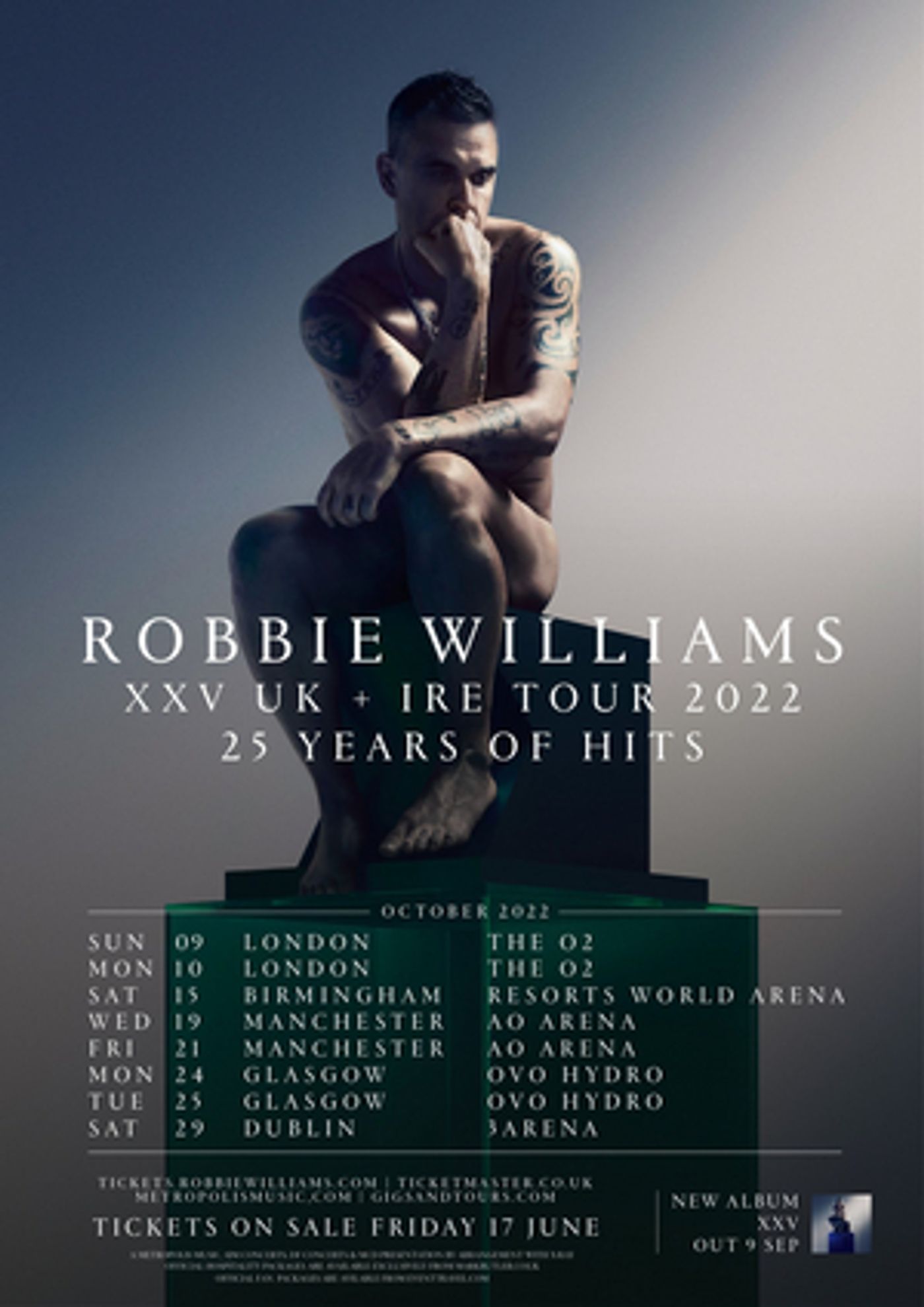 Robbie Williams Announces New Arena Tour Celebrating 25 Years as a Solo Artist Robbie Williams Announces New Arena Tour Celebrating 25 Years as a Solo Artist Image