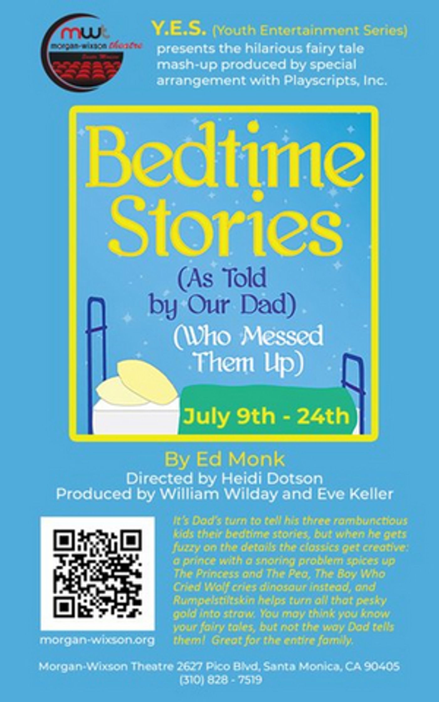 BEDTIME STORIES (AS TOLD BY OUR DAD) (WHO MESSED THEM UP) Comes to the Morgan-Wixson Theatre Next Month  Image