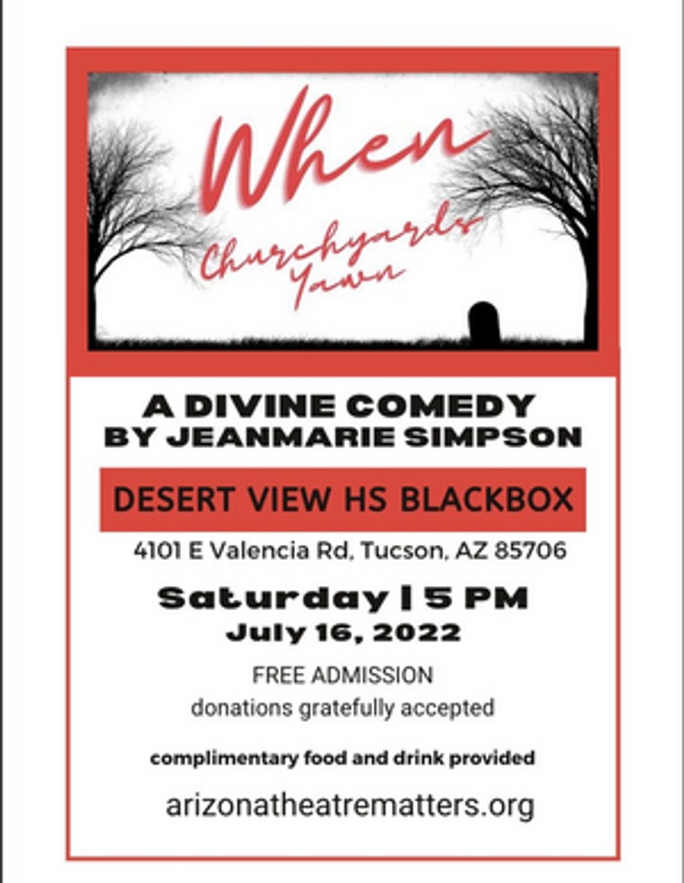 Feature: Stage Reading Set for WHEN CHURCHYARDS YAWN: A Divine Comedy Feature: Stage Reading Set for WHEN CHURCHYARDS YAWN: A Divine Comedy Image