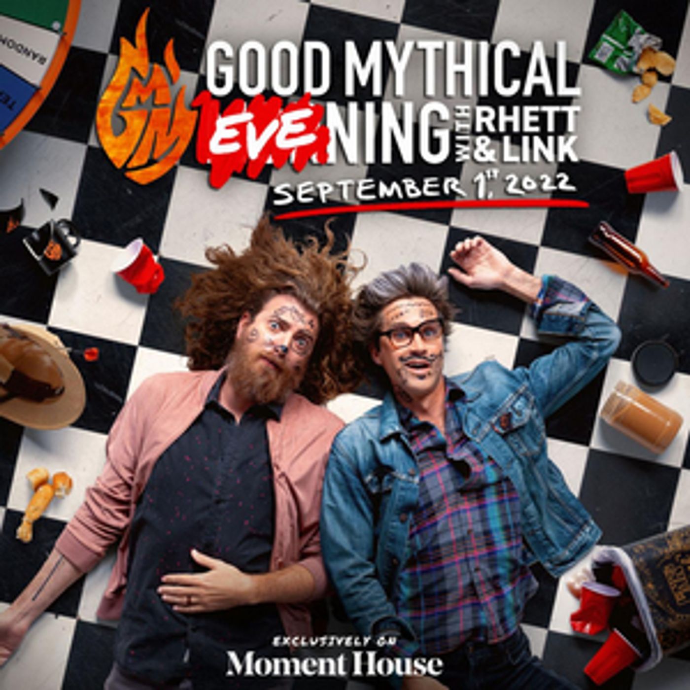 Rhett & Link's GOOD MYTHICAL EVENING to Return for Second Livestream Show on Moment House  Image