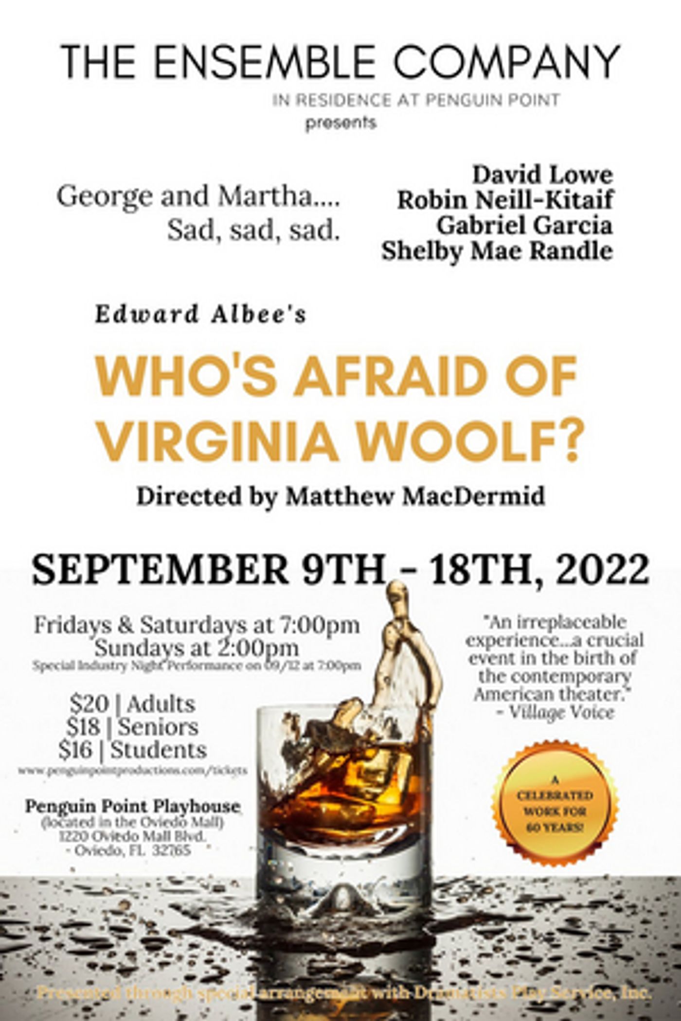 The Ensemble Company celebrates 60 years of Edward Albee's VIRGINIA WOOL  Image