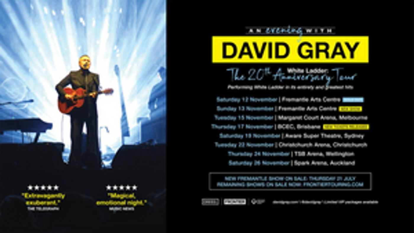 AN EVENING WITH DAVID GRAY Announces Second Fremantle Show and New Brisbane Tickets  Image