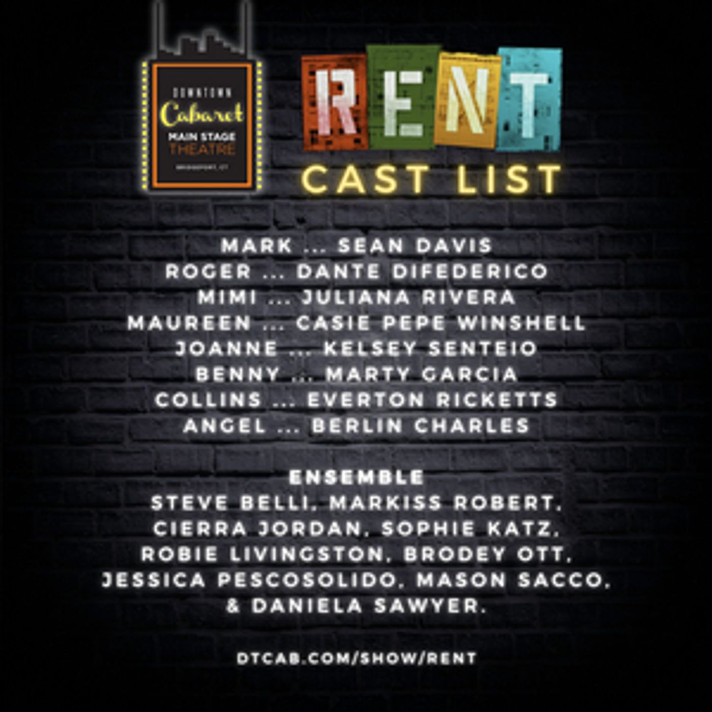 Cast Announced for RENT at Downtown Cabaret Theatre  Image