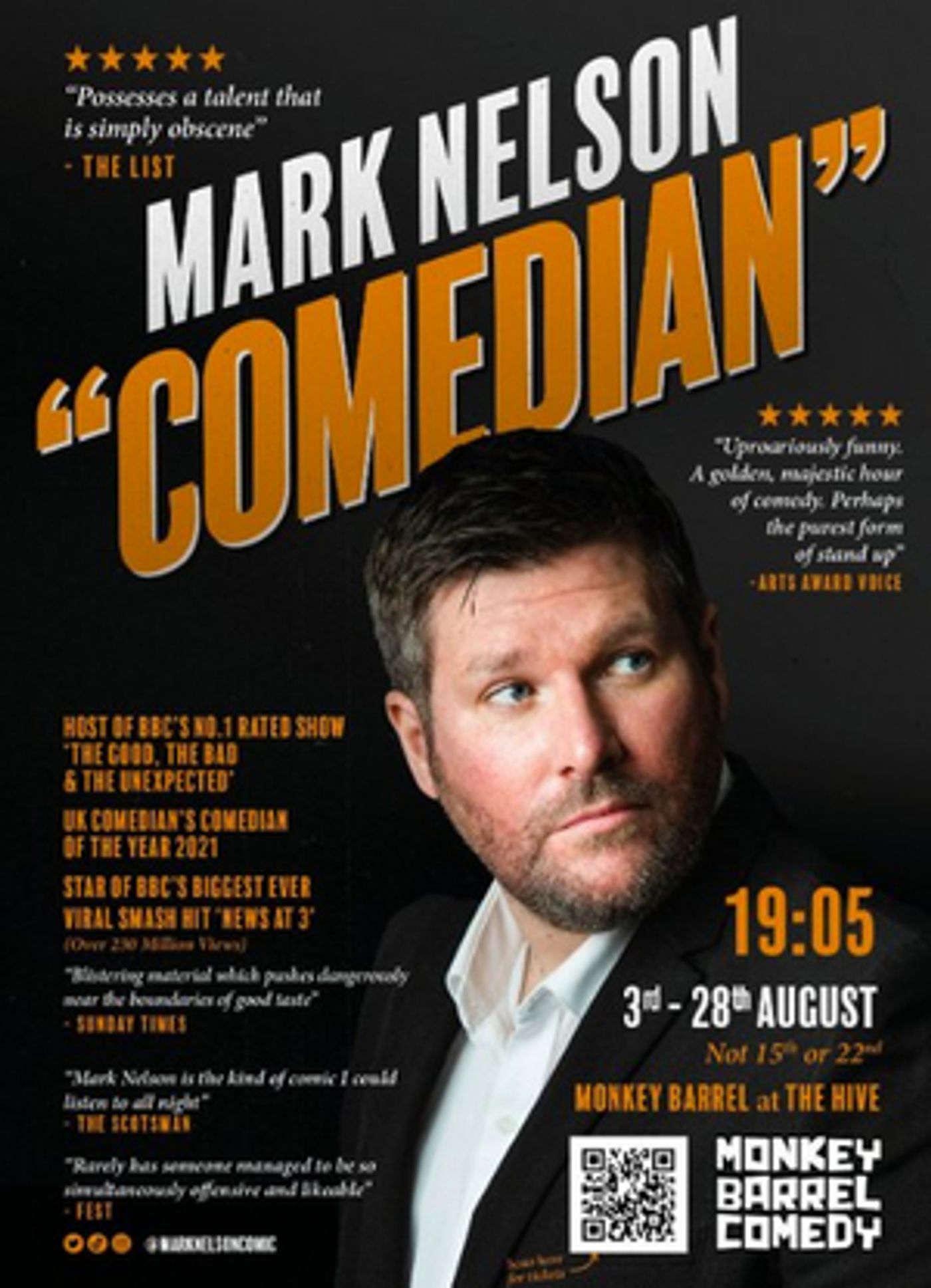 Edinburgh 2022: Review: Mark Nelson: 'Comedian', Monkey Barrel  Image