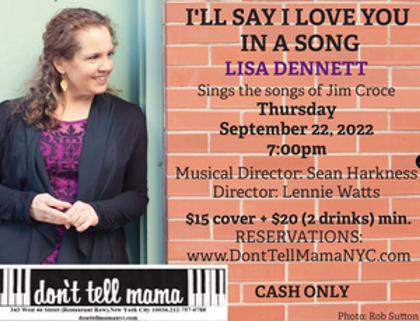 Lisa Dennett Will Return To Don't Tell Mama With Jim Croce Tribute Show  Image