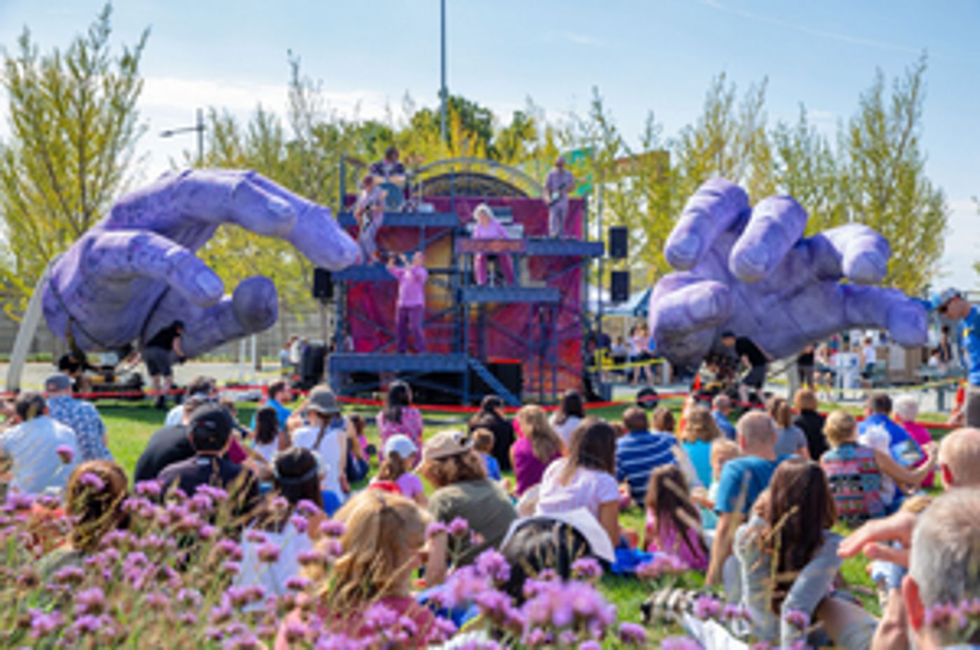 Squonk Performs Free Outdoor Spectacle At NC State LIVE's 50th Anniversary Block Party   Image
