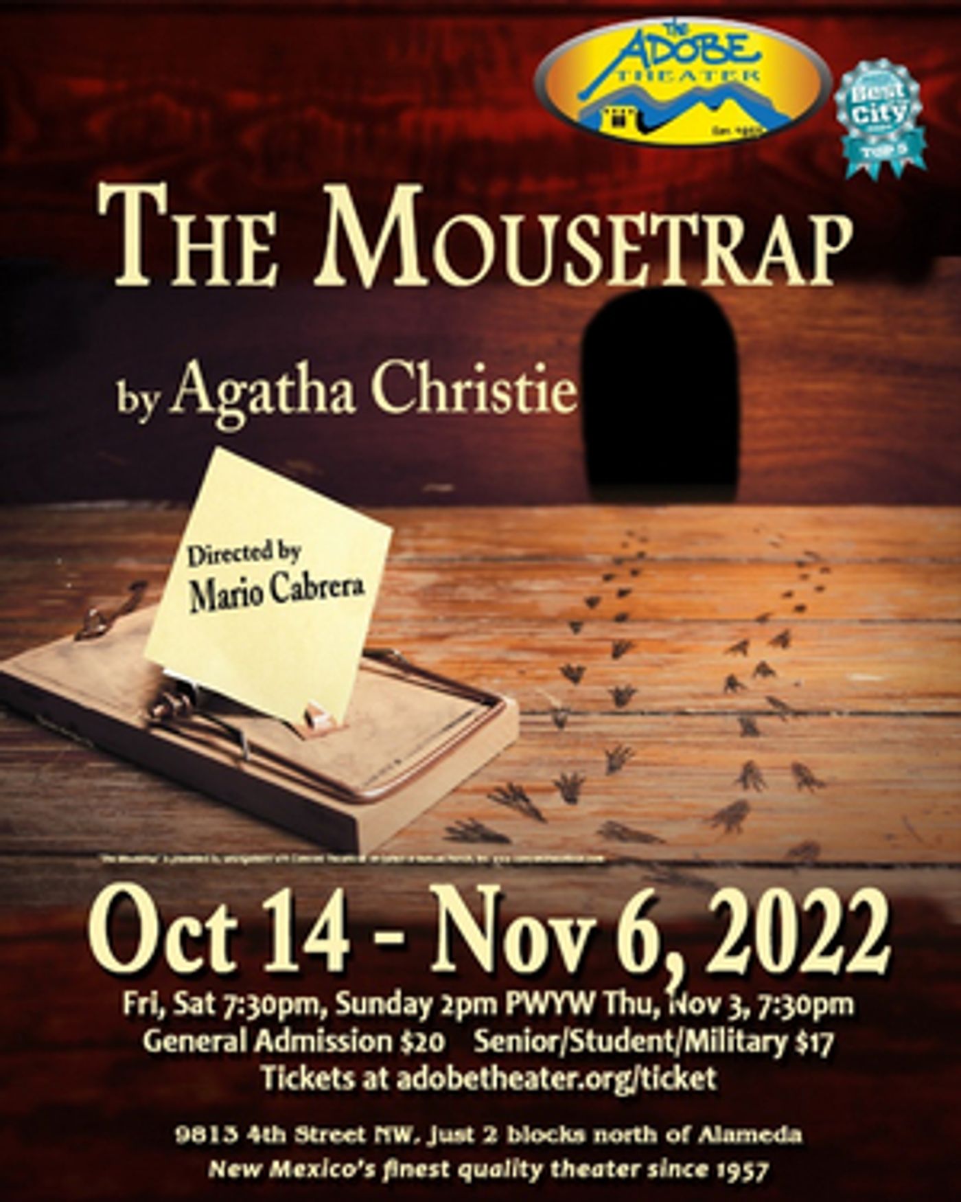 The Adobe Theater to Present THE MOUSETRAP in October  Image