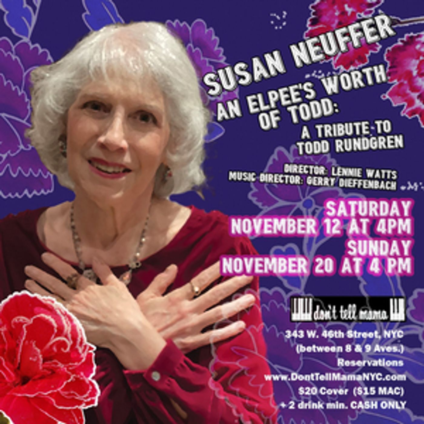 Susan Neuffer Returns to Don't Tell Mama With AN ELPEE'S WORTH OF TODD Susan Neuffer Returns to Don't Tell Mama With AN ELPEE'S WORTH OF TODD Image