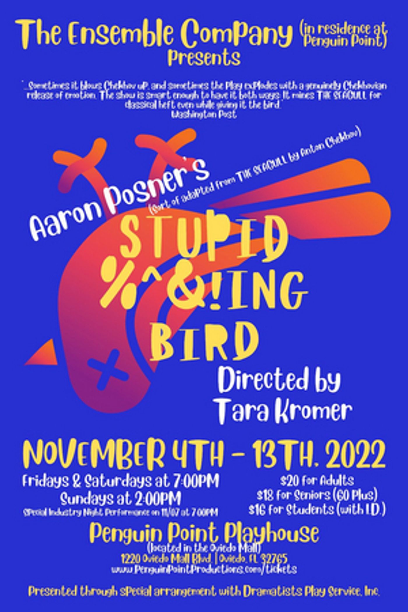 The Ensemble Company to Present STUPID F**KING BIRD in November  Image