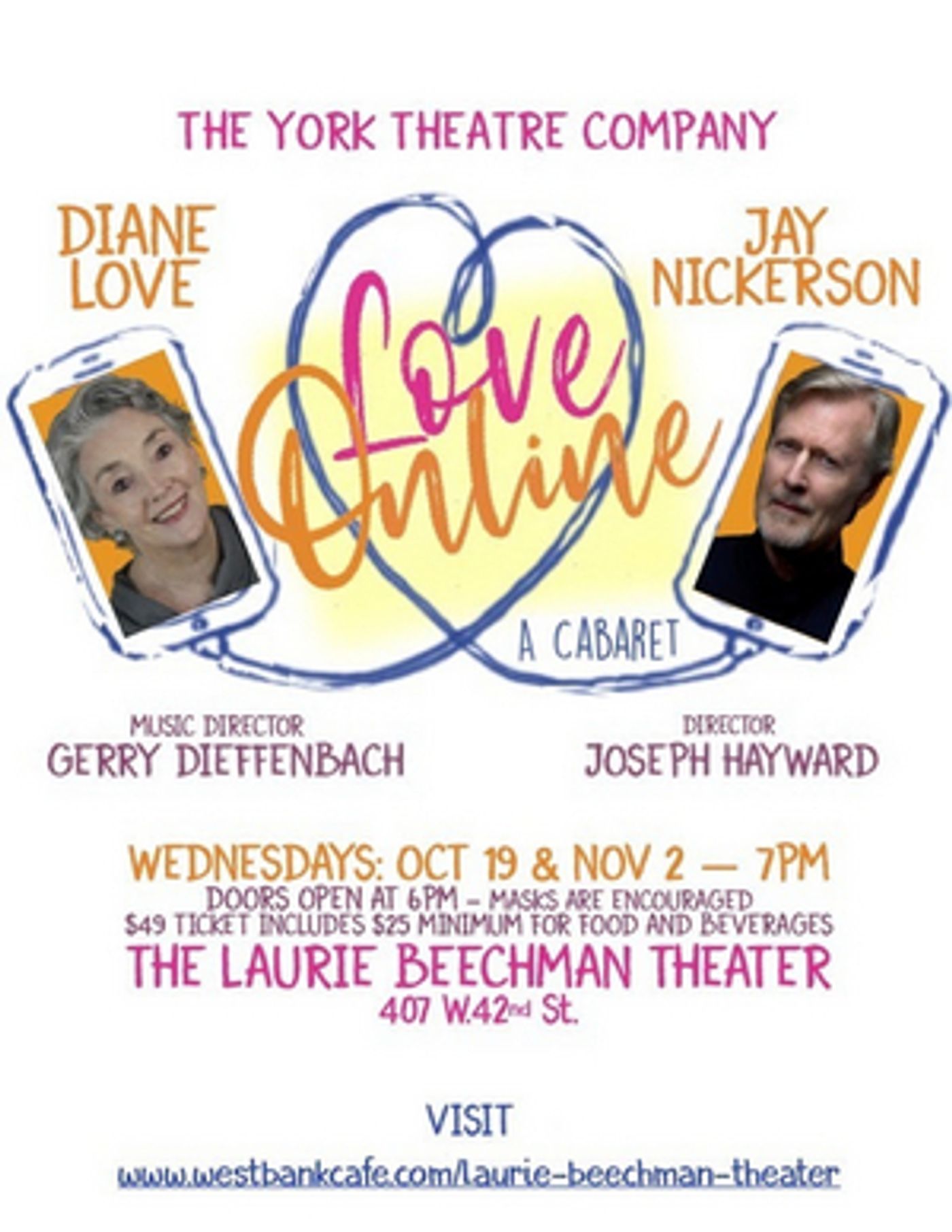 The York Theatre Company to Present Diane Love & Jay Nickerson in LOVE ONLINE at the Laurie Beechman Theatre  Image
