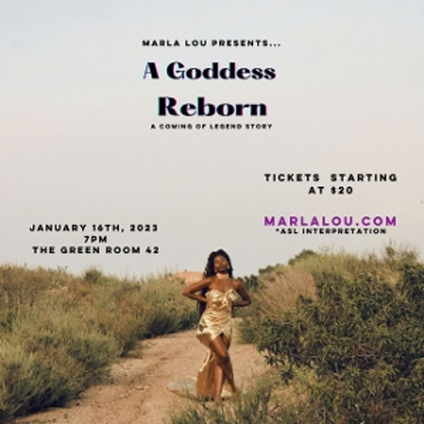 Interview: Marla Louissaint of A GODDESS REBORN at The Green Room 42  Image