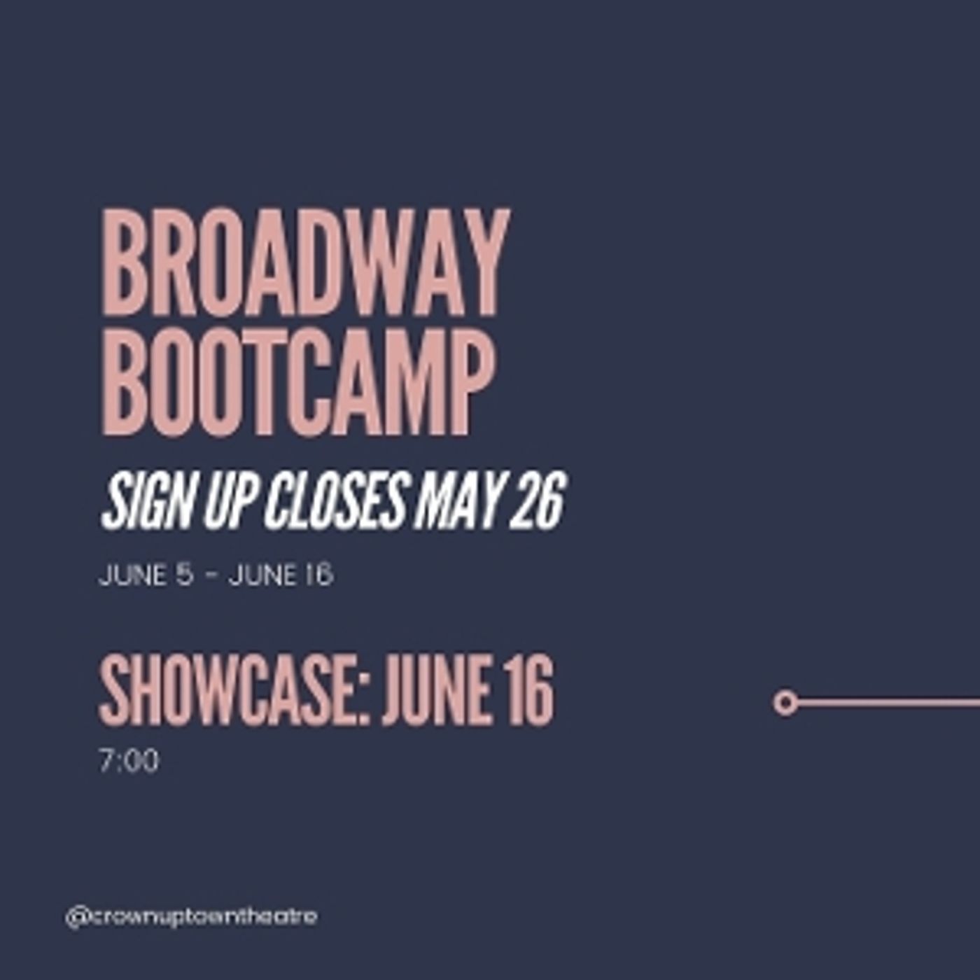 Feature: BROADWAY BOOTCAMP at Crown Uptown Feature: BROADWAY BOOTCAMP at Crown Uptown Image