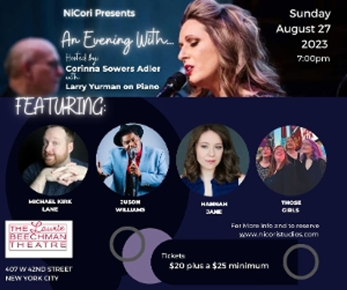 NiCori Presents: An Evening With… Returns To The Laurie Beechman Theatre August 27th  Image