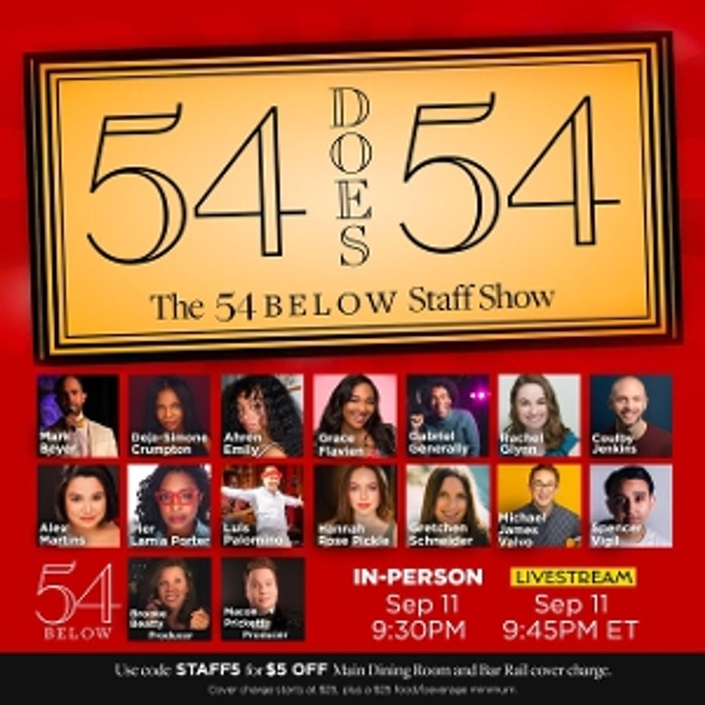 Feature: 54 DOES 54: THE 54 BELOW STAFF SHOW Returns To 54 Below September 11th  Image