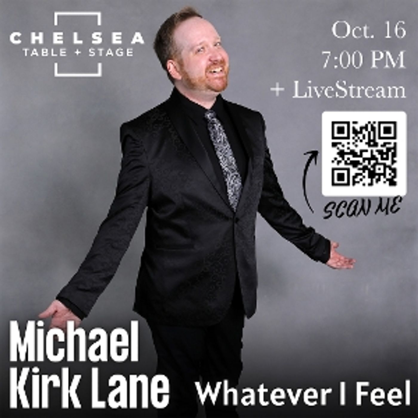 Michael Kirk Lane Will Encore WHATEVER I FEEL at Chelsea Table + Stage October 16th  Image