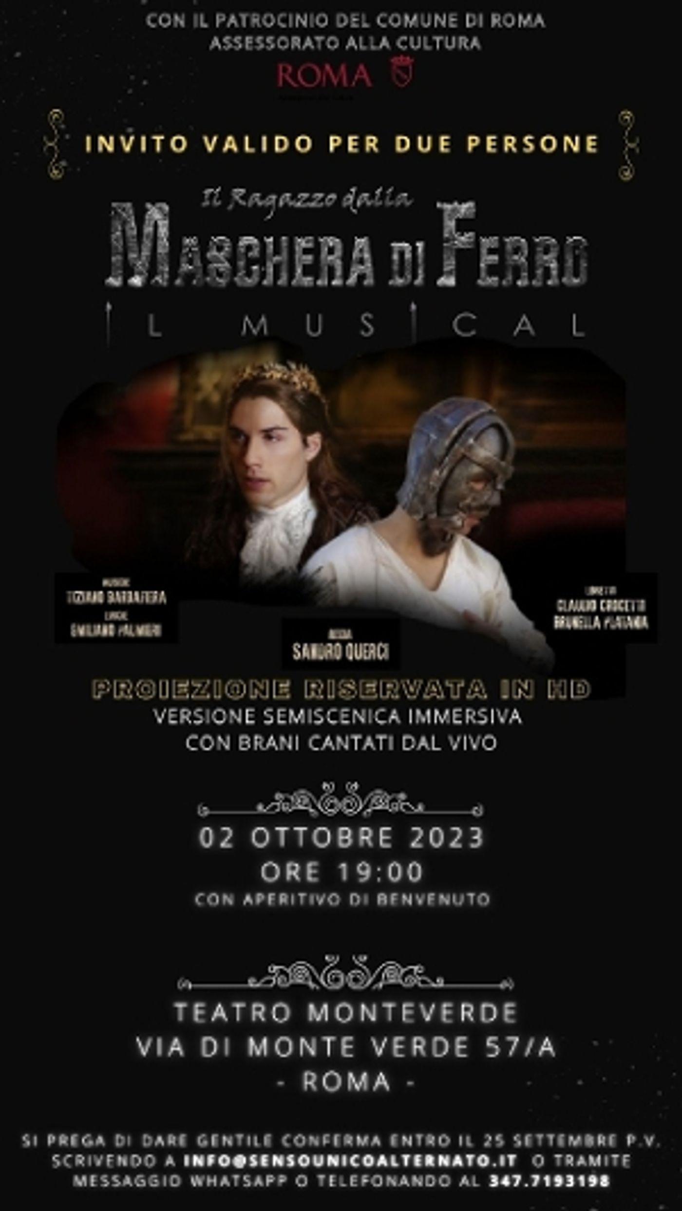 Feature: IL RAGAZZO DALLA MASCHERA DI FERRO IL MUSICAL al TEATRO MONTEVERDE  Image
