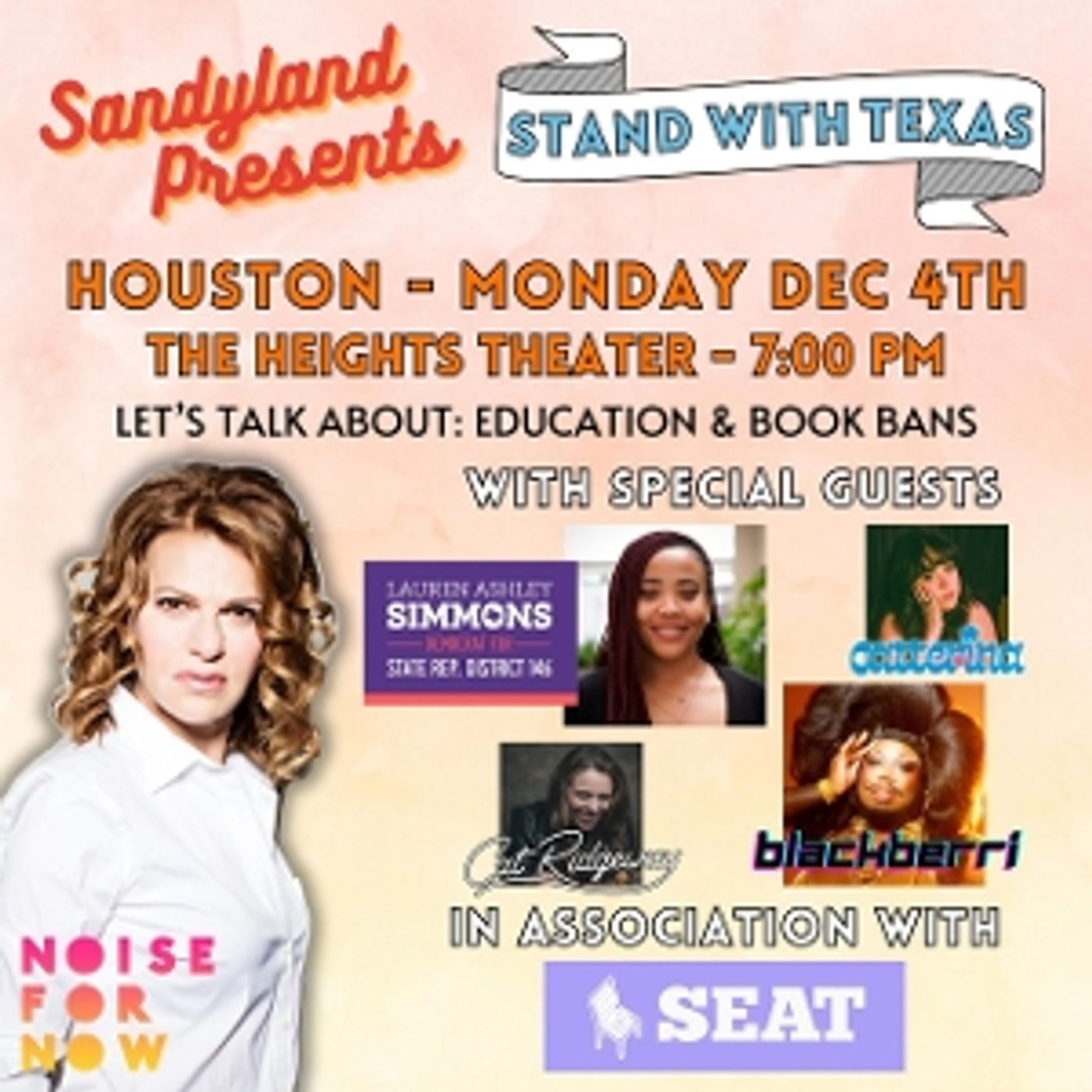 Interview: SANDRA BERNHARD Coming to STAND WITH TEXAS at HEIGHTS THEATER on December 4th - ONE NIGHT ONLY!  Image