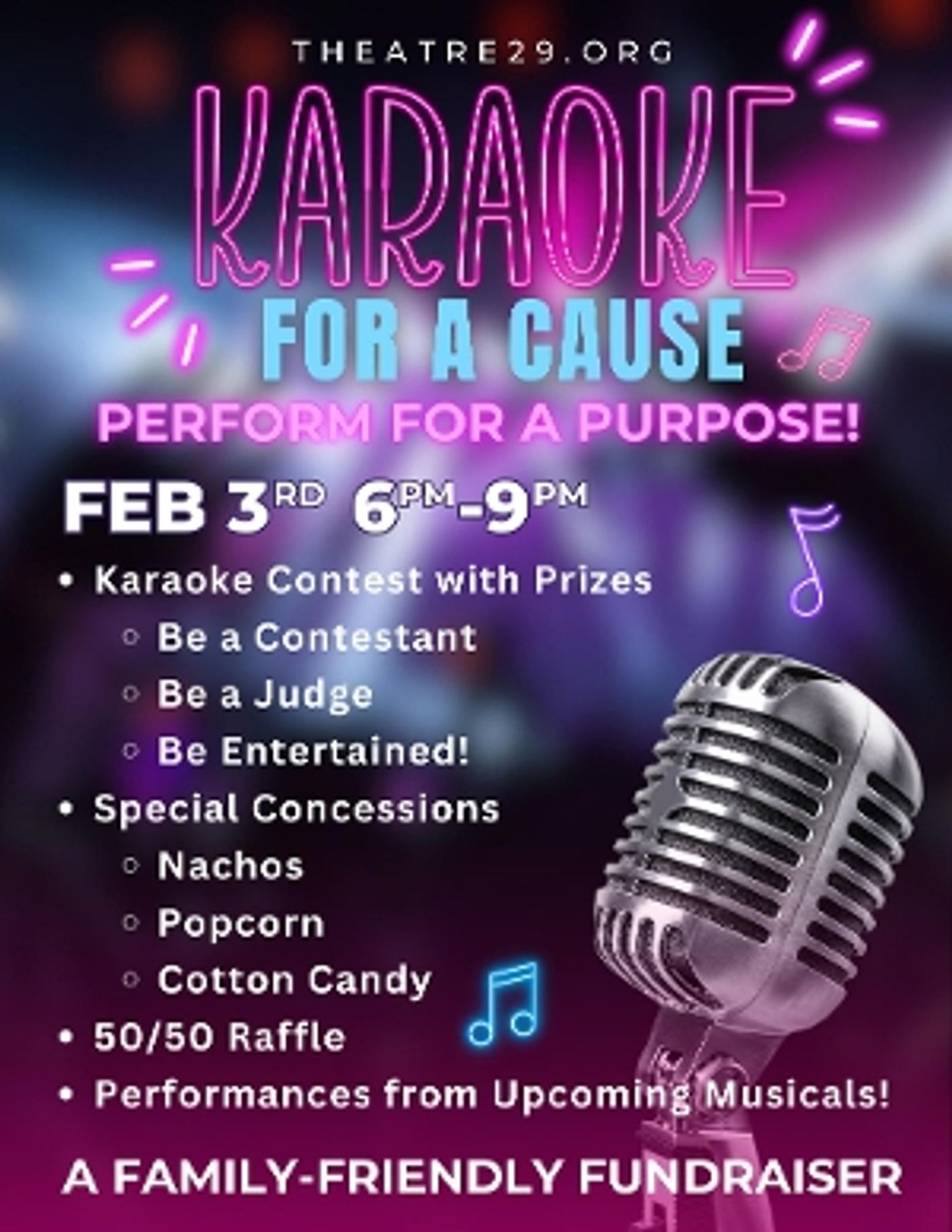 KARAOKE FOR A CAUSE Comes To Theatre 29  Image