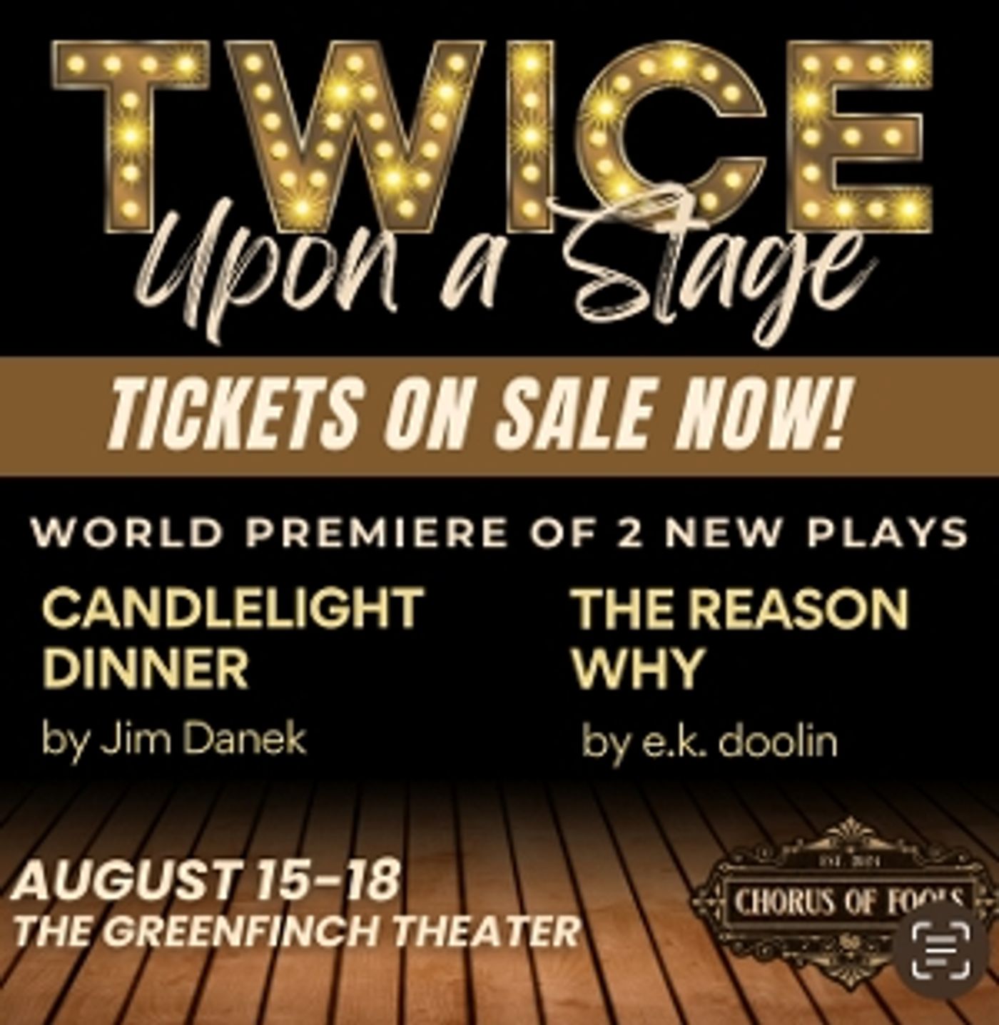 Feature: Chorus Of Fools Debuts with CANDLELIGHT DINNER and THE REASON WHY at Greenfinch Theater And Dive Bar Feature: Chorus Of Fools Debuts with CANDLELIGHT DINNER and THE REASON WHY at Greenfinch Theater And Dive Bar Image