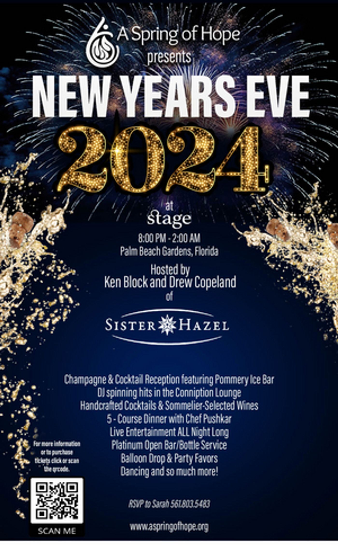 A Spring of Hope Will Host the ULTIMATE NEW YEAR'S EVE PARTY 2024 at Stage Kitchen & Bar in PB Gardens  Image