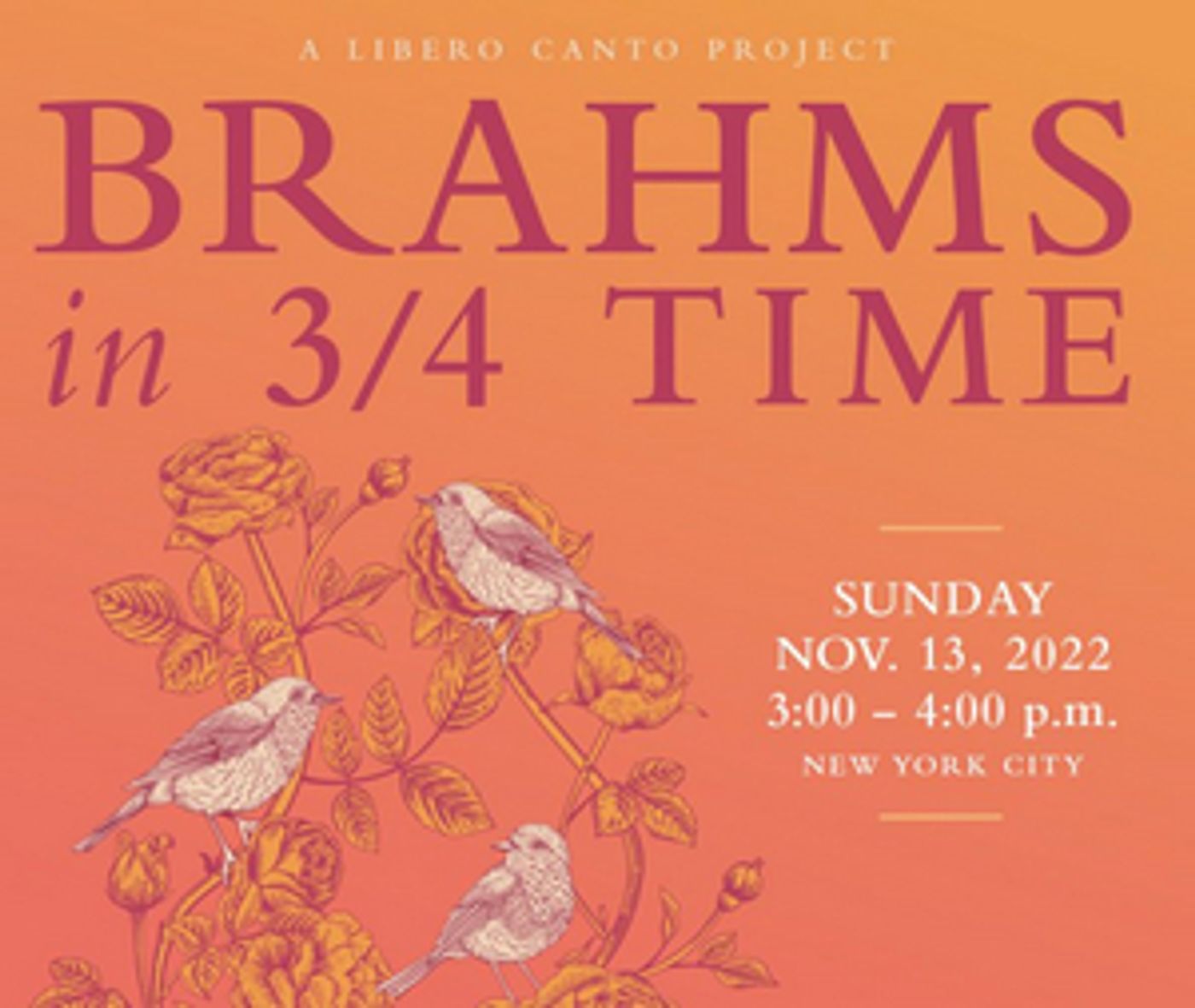 Libero Canto to Present BRAHMS IN ¾ TIME at Salmagundi Club This Month  Image