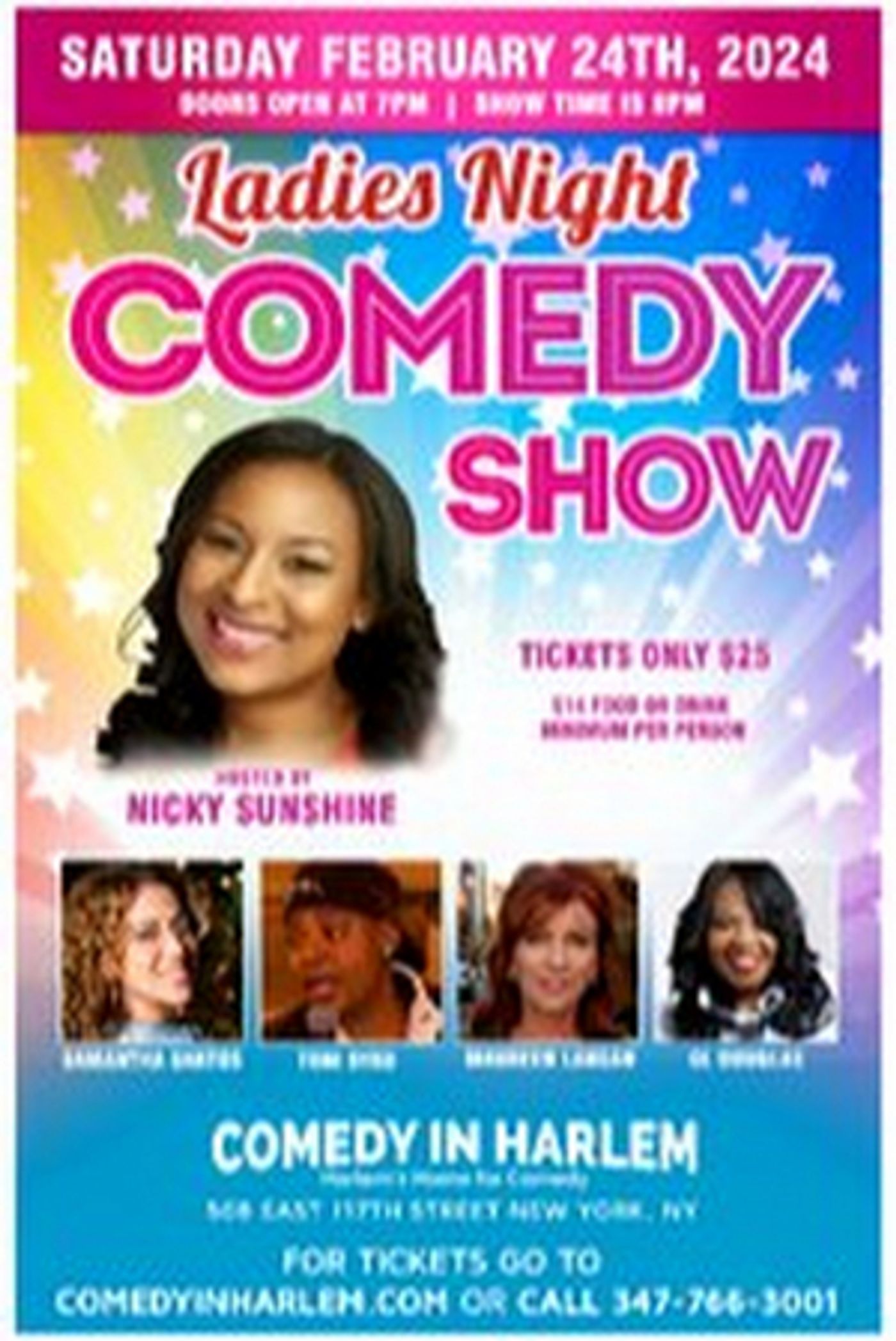 Comic Nicky Sunshine Hosts Ladies Night Showcase at Comedy in Harlem This Weekend  Image