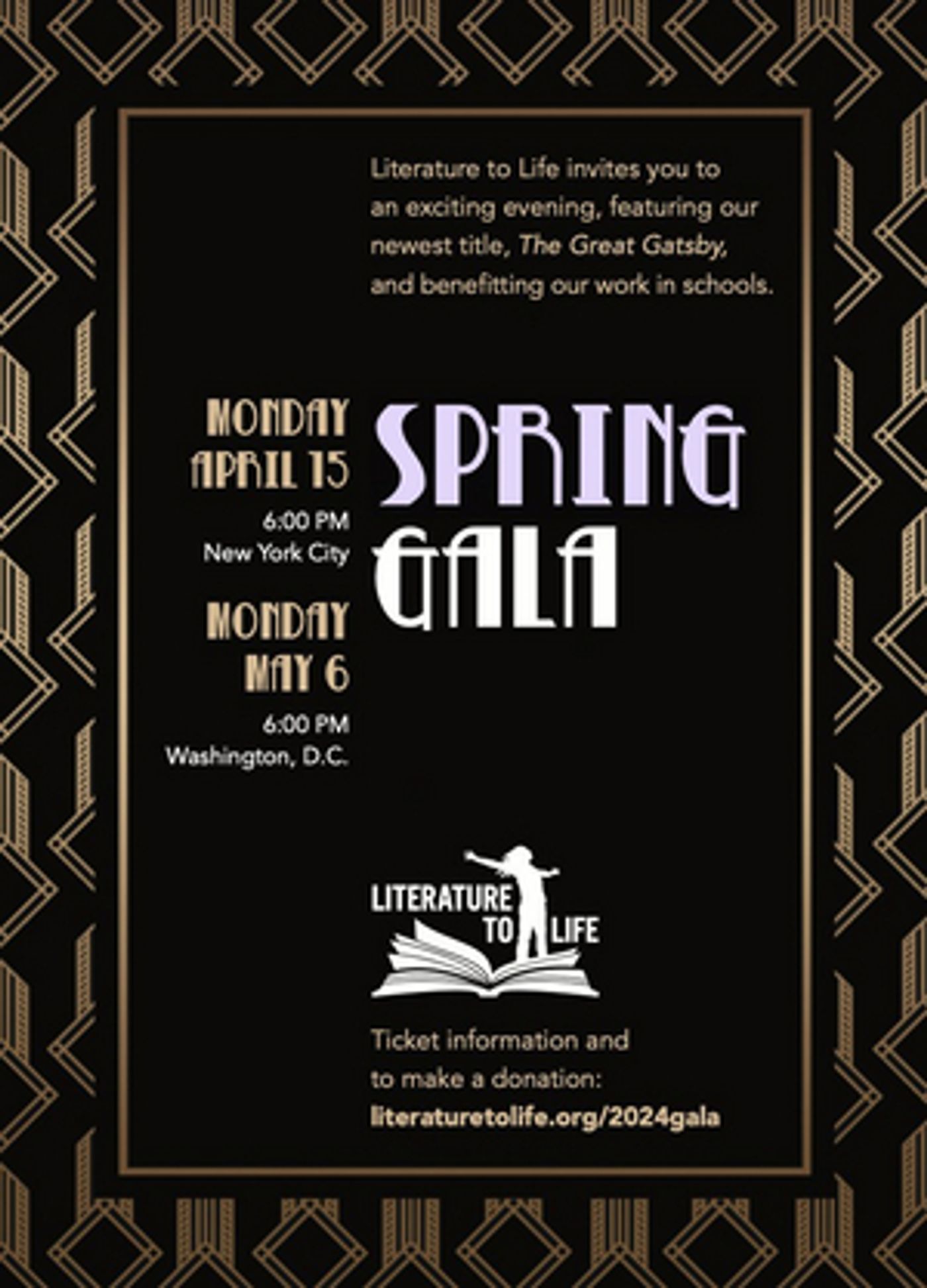 Literature to Life Will Host Spring Galas in New York City and Washington, D.C.  Image
