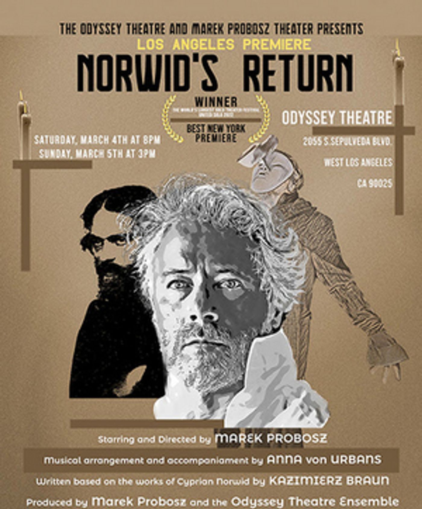 Marek Probosz's NORWID'S RETURN to Have Two-Night Limited Engagement at Odyssey Theatre Ensemble  Image