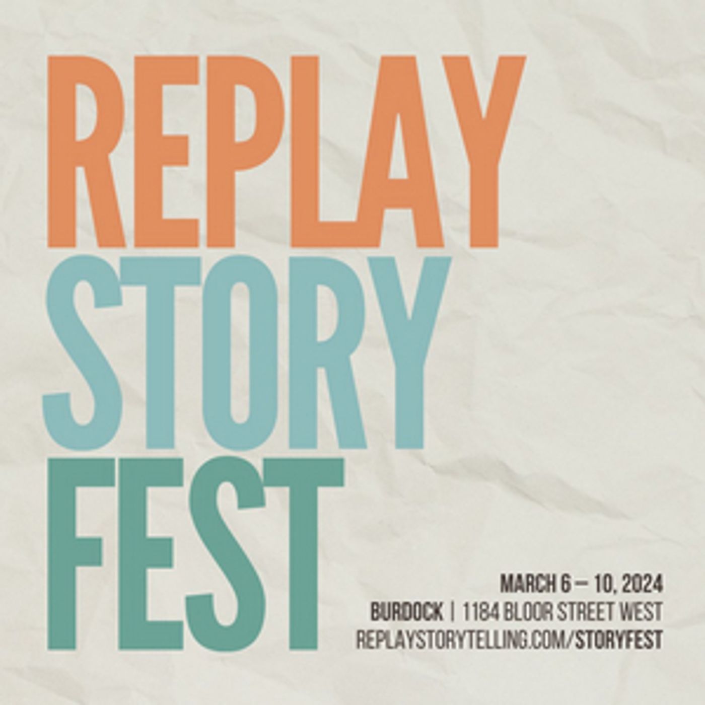 Replay Story Fest Set For Next Month  Image