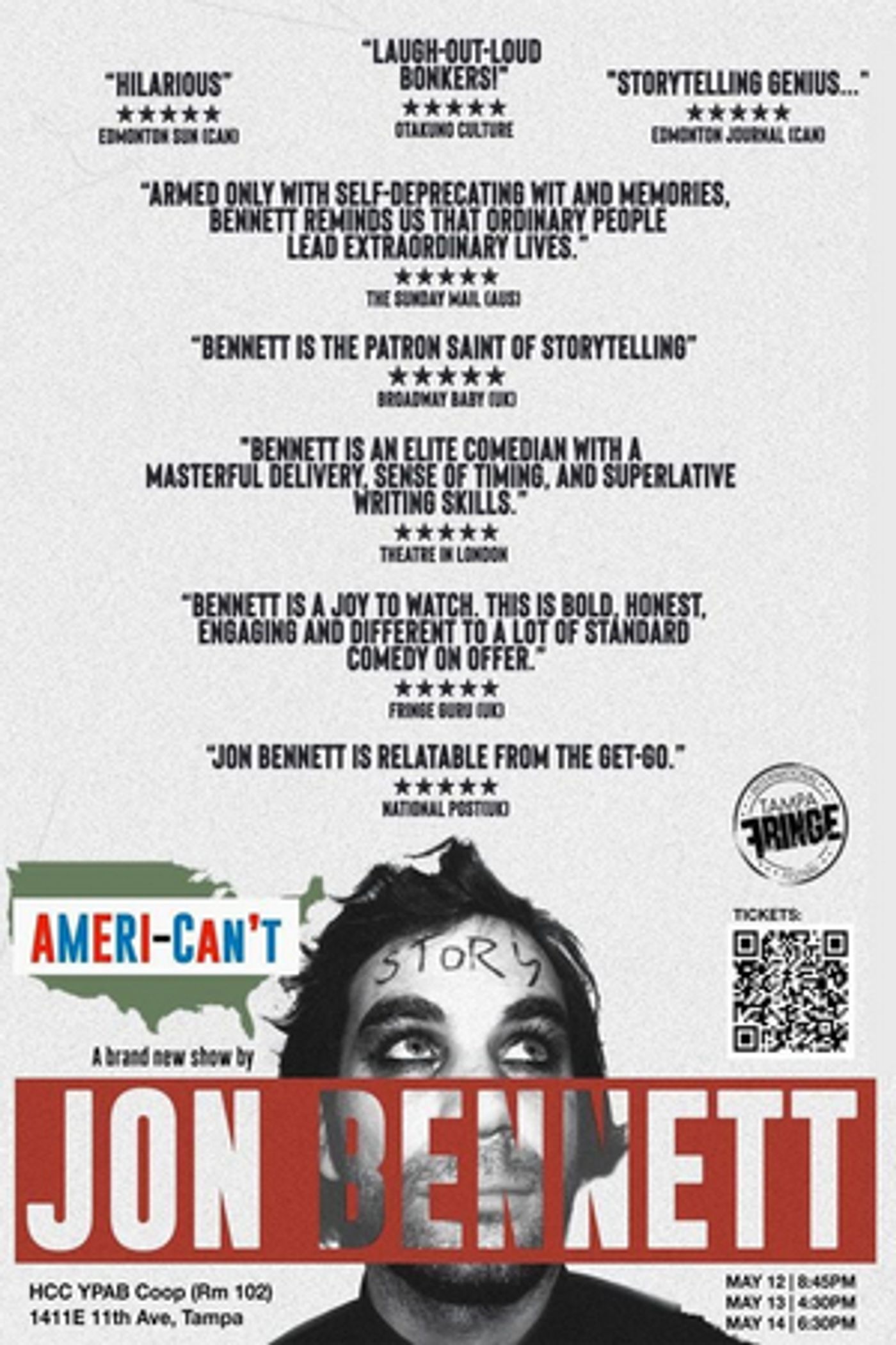 Review: JON BENNETT: AMERICAN'T Is a Triumph at the TAMPA FRINGE FESTIVAL  Image