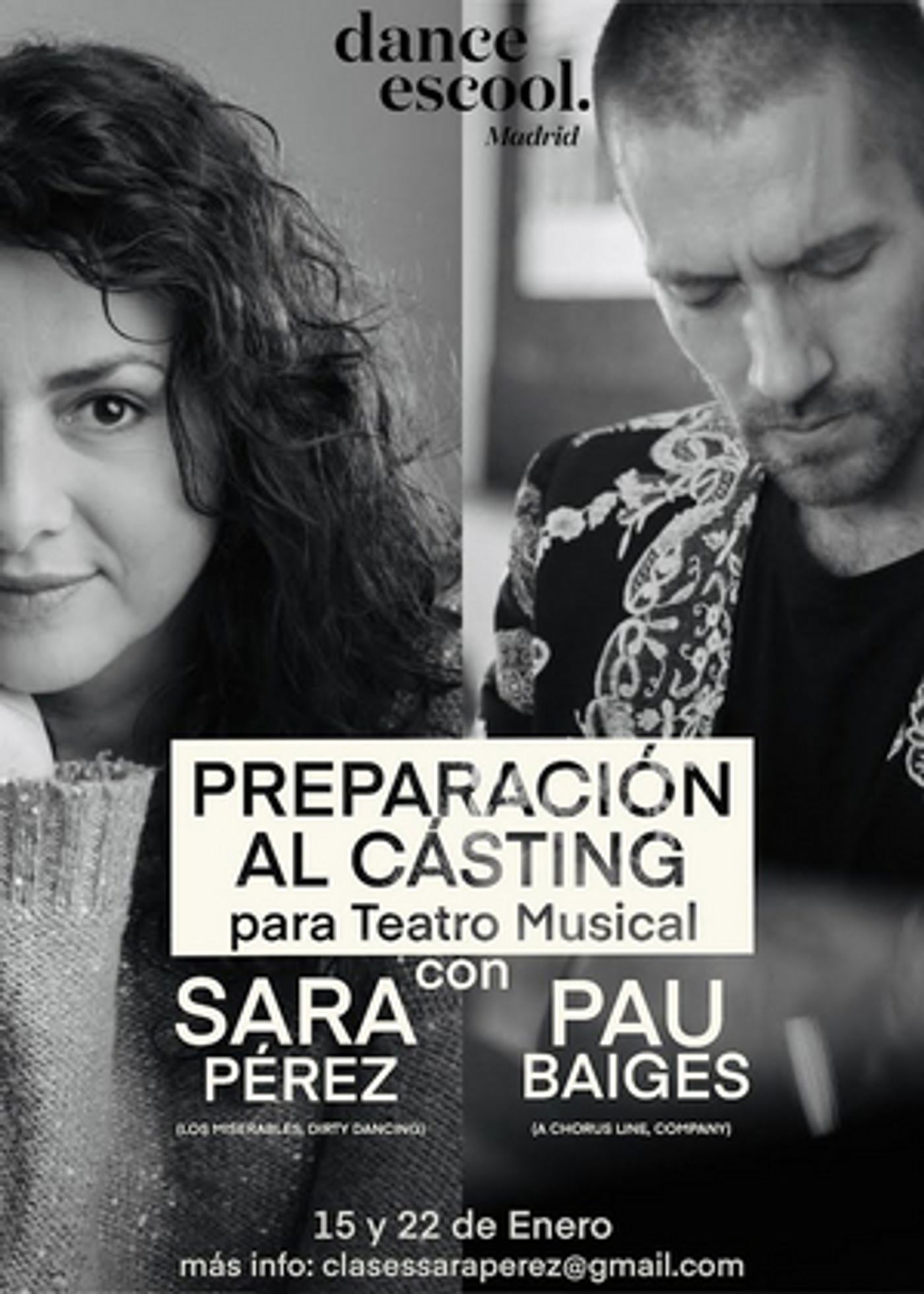 Sara Pérez y Pau Baiges imparten intensivo para casting de musicales  Image