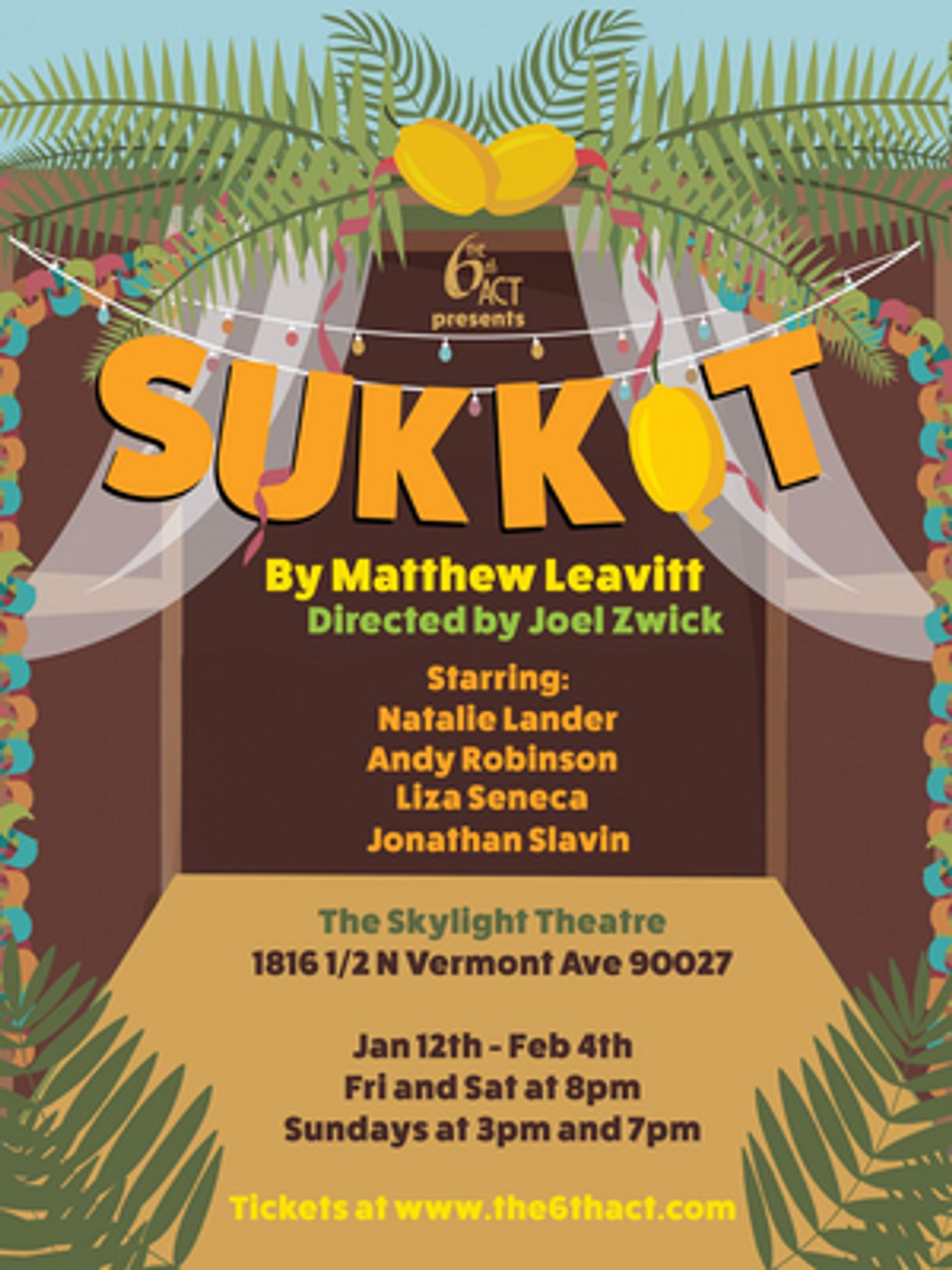 World Premiere of SUKKOT Comes to the 6th Act in January  Image