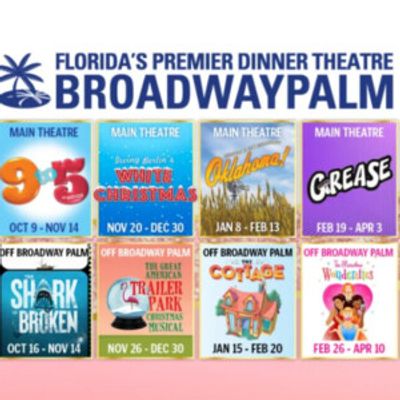 9 TO 5, OKLAHOMA!, WE WILL ROCK YOU, GREASE and WHITE CHRISTMAS Set for Broadway Palm Dinner Theatre