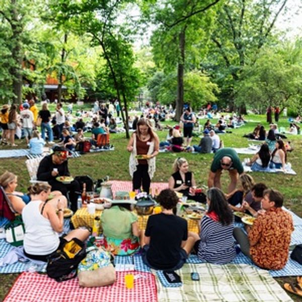 600+ Gather for THE LONGEST PICNIC BLANKET at Delacorte Theater Photo
