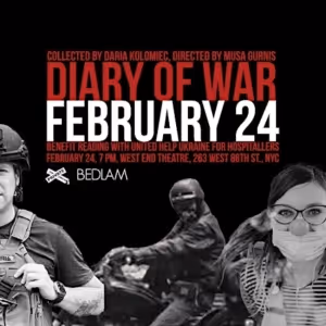DIARY OF WAR Benefit Docu-theater Reading Marks The 3rd Anniversary Of The Full…