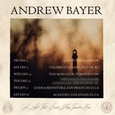 Photos: Andrew Bayer to Launch A Light That Guides Weary Travelers Home Tour