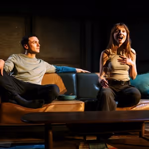 Photos: Stuart Thompson and Poppy Gilbert in FLYBY at Southwark Playhouse Borough
