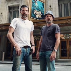 Photos: The Avett Brothers Pose in Front of Longacre Theatre Ahead of SWEPT AWAY…