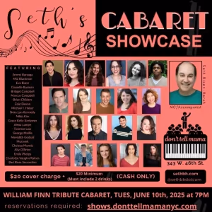 Seth Bisen-Hersh Will Host William Finn Tribute Cabarets at Don't Tell Mama