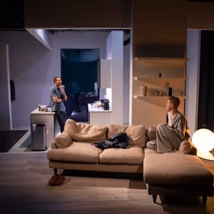 Photos: John McCrea and Perry Williams in SLIPPERY at Omnibus Theatre