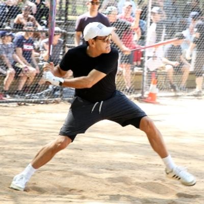 Photos: George Clooney Play Softball at the Broadway Show League Opening Day