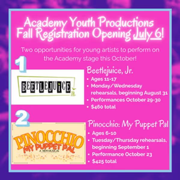 Academy Youth Productions Fall Registration Will Open in July Photo