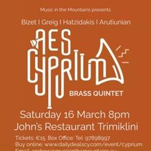 AES CYPRIUM BRASS QUINTET Comes to John's Restaurant Trimiklini Next Month