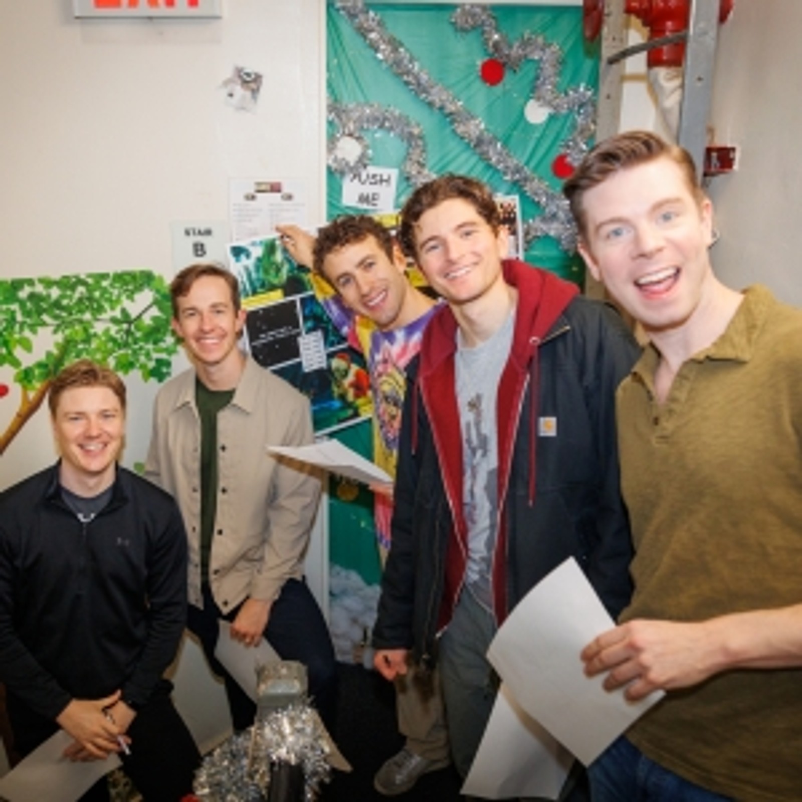 Photos: The Comedian Harmonists of HARMONY Judge HADESTOWN Holiday Dressing Room Door