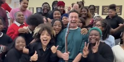Video: Hugh Jackman Surprises Milwaukee High School Band Class With New Instruments Photo