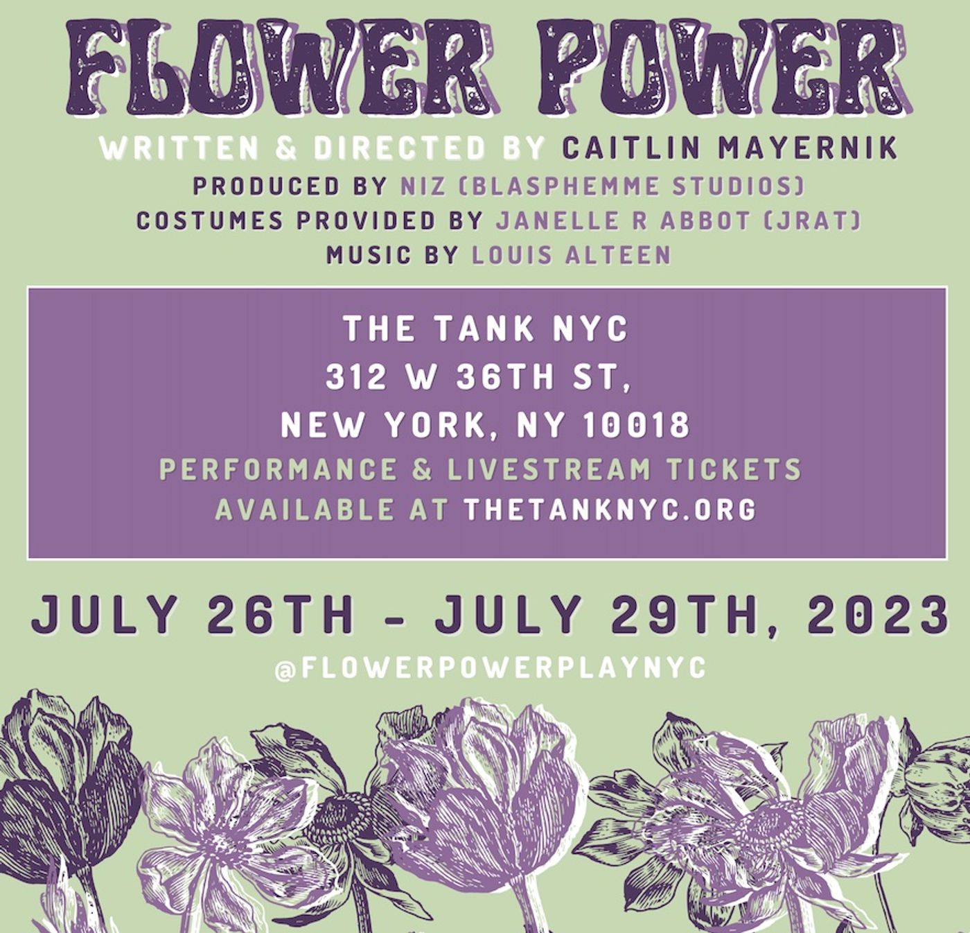 Climate Call-to-Action Play FLOWER POWER Will Premiere At The Tank NYC  Image